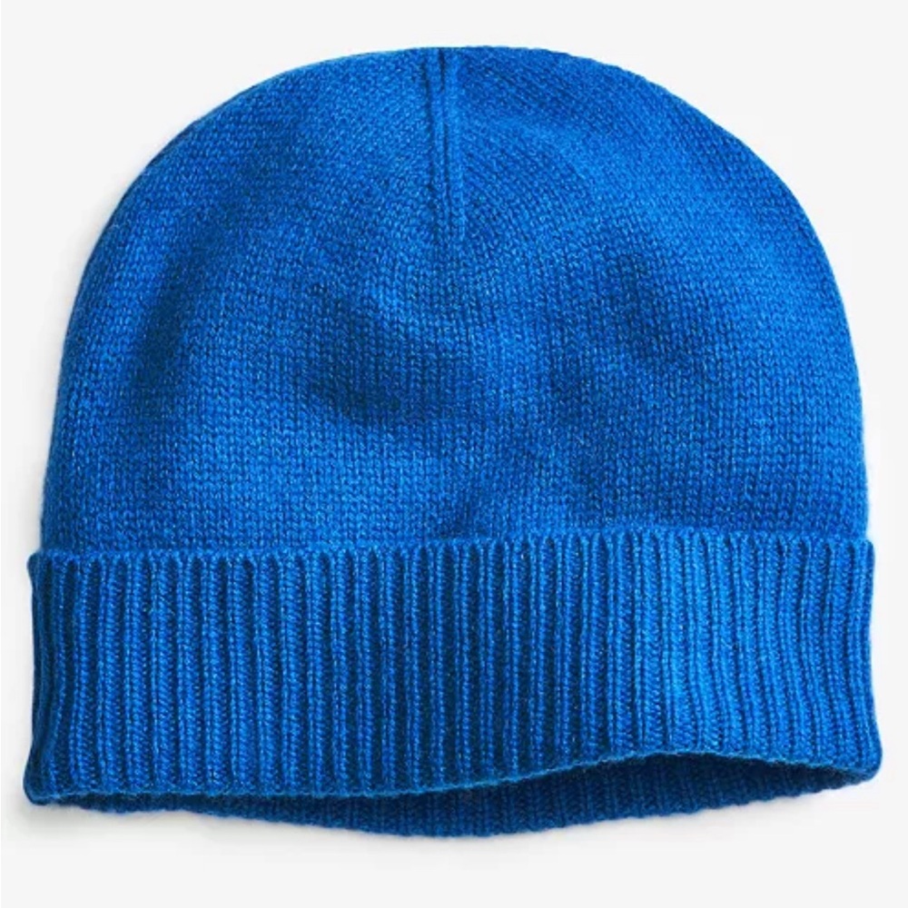 Charter Club Cashmere Cuffed Beanie Hat Women's OS Bright BLUE  100% CASHMERE